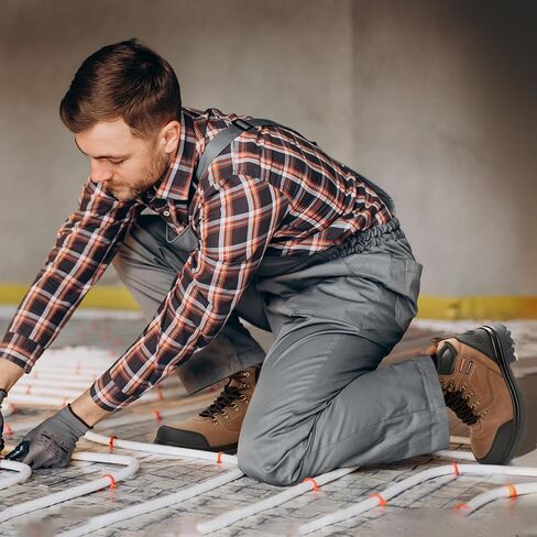 Mens Steel Toe Work Boots, Waterproof Heavy-Duty Safety Boots with TPU Protective Shell, Oil & Slip Resistant, Round Toe Construction Boots with Breathable Lining, EH Protection, for Industrial in Kuwait