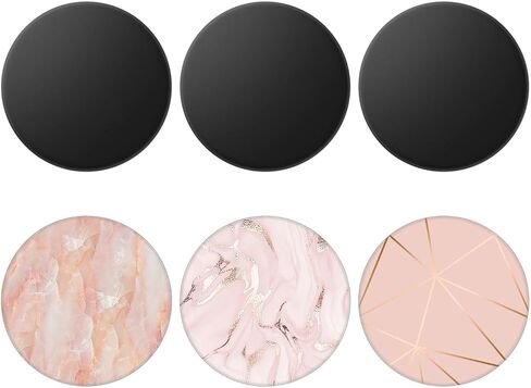 6 Pack Cellphone Phone Grip for Smartphones, Collapsible Stand Cell Phone Expanding Holder for Phone - Rose Gold Marble Black Purple in Saudi Arabia