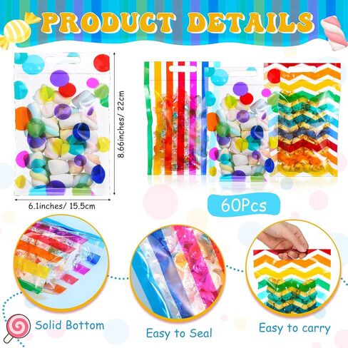 Pasimy 60 Pcs Jungle Animal Treat Bags Green Gold Safari Animal Palm Leaves Plastic Candy Goodie Bags with Handle for Two Wild Jungle Birthday Party Baby Shower Favors Supplies, 6 Design in Saudi Arabia