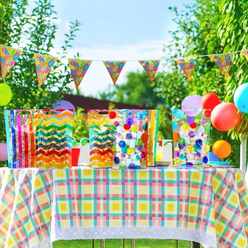 Pasimy 60 Pcs Jungle Animal Treat Bags Green Gold Safari Animal Palm Leaves Plastic Candy Goodie Bags with Handle for Two Wild Jungle Birthday Party Baby Shower Favors Supplies, 6 Design in Saudi Arabia