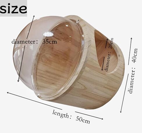 Wall-Mounted Cat Bed Furniture Round Space Capsule Acrylic Perch Steps，Wooden Shelf Cat Lover Gift Cat Tree Tower- for Larg Cats up to 30 Lbs-Classic Style-1 in Saudi Arabia