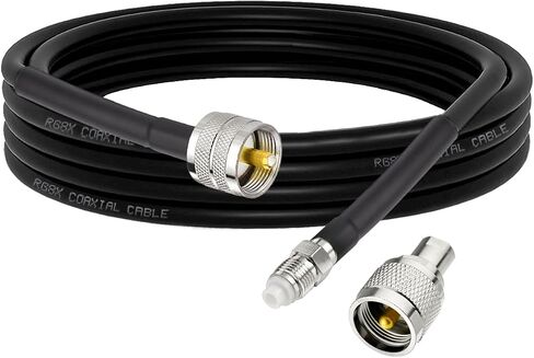 كبل Superbat CB Coax Cable RG8X Coaxial Cable 6ft ، RG8X Coaxial Monnector Wire مع PL-259 و FME/PL259 موصل الذكور-قابلية ، قابلية لراديو CB Radio Coax. in Kuwait