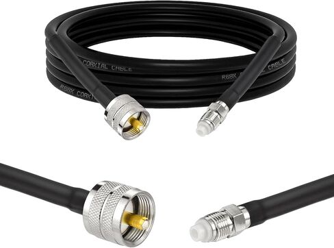 كبل Superbat CB Coax Cable RG8X Coaxial Cable 6ft ، RG8X Coaxial Monnector Wire مع PL-259 و FME/PL259 موصل الذكور-قابلية ، قابلية لراديو CB Radio Coax. in Kuwait