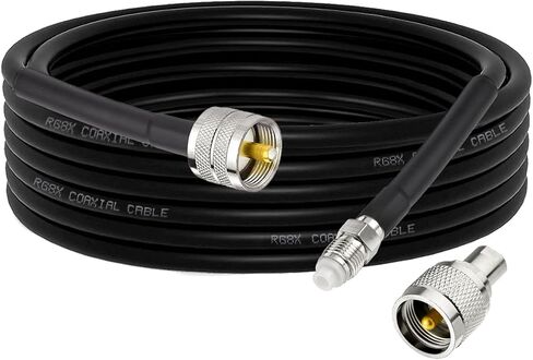 كبل Superbat CB Coax Cable RG8X Coaxial Cable 6ft ، RG8X Coaxial Monnector Wire مع PL-259 و FME/PL259 موصل الذكور-قابلية ، قابلية لراديو CB Radio Coax. in Kuwait