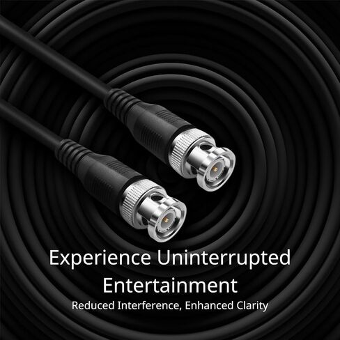 TNP Products RG6 Coaxial Cable 15FT, Male to Male BNC Connectors, Heavy Shielding, for Video Broadcasting, CCTV, Audio Systems in Saudi Arabia