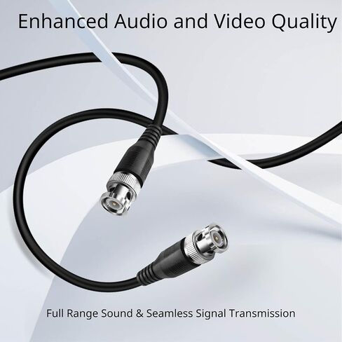 TNP Products RG6 Coaxial Cable 15FT, Male to Male BNC Connectors, Heavy Shielding, for Video Broadcasting, CCTV, Audio Systems in Saudi Arabia