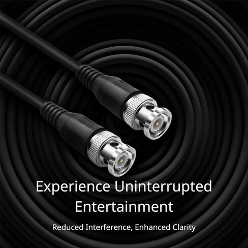 TNP Products RG6 Coaxial Cable 15FT, Male to Male BNC Connectors, Heavy Shielding, for Video Broadcasting, CCTV, Audio Systems in Saudi Arabia