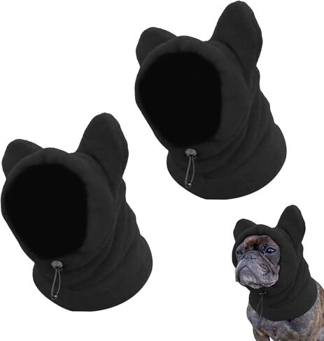 2PCS Dog Winter Hats, Dog Ear Cover Neck Warmer Windproof Dog Hoodie for Medium to Large Dog Noise Protection Dog Ear Muffs for Winter Outdoor (red-medium/2pcs) in Saudi Arabia