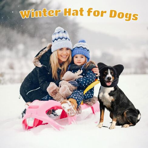 2PCS Dog Winter Hats, Dog Ear Cover Neck Warmer Windproof Dog Hoodie for Medium to Large Dog Noise Protection Dog Ear Muffs for Winter Outdoor (red-medium/2pcs) in Saudi Arabia