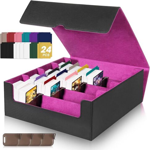 مربع منظم البطاقات ، 3000+صندوق تخزين بطاقات تداول ، صندوق منظم البطاقات الجلدي مع 24 مقسمات ، إغلاق مغناطيسي ، 4 مؤيدين ، صندوق حامل البطاقة لبطاقة الألعاب الرياضية ، الأزرق in Saudi Arabia