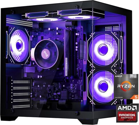 Gaming PC Desktop Computer, Ryzen 7 5700X,RTX 5060,32GB DDR4 RAM and 1TB M.2 NVMe SSD, 240 Liquid Cooler, ARGB Fans,Game Design Office in Saudi Arabia