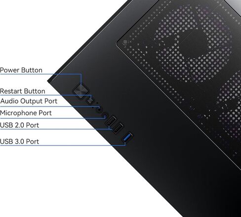 Gaming PC Desktop Computer, Ryzen 7 5700X,RTX 5060,32GB DDR4 RAM and 1TB M.2 NVMe SSD, 240 Liquid Cooler, ARGB Fans,Game Design Office in Saudi Arabia