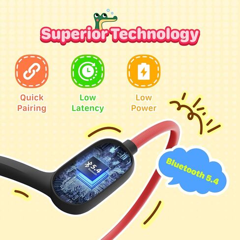 سماعات الرأس Kids Bluetooth سماعات أذن لاسلكية ، سماعات أذن مفتوحة للأطفال ، MIC داخلي ، IPX5 مقاوم للماء ، 30 جرام خفيفة الوزن وقوية ، توصيل الهواء غير في الأذن ، 85 ديسيبل حماية السمع in Saudi Arabia