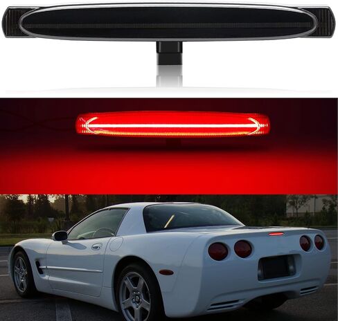 مصابيح LED للفرامل الثالثة متوافقة مع Corvette C6 2005-2013، F1 نمط ستروب خلفي مركزي ضوء خلفي عالي التركيب مصباح فرامل إيقاف مجموعة الضوء (لين أحمر) in Saudi Arabia