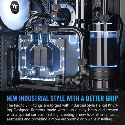 Thermaltake Pacific SF 90 Degree Adapter Matte Black/DIY LCS/Fittings CL-W396-CU00MK-A (Pack of 2) in Saudi Arabia