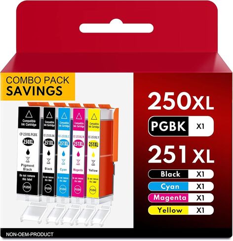 PGI-220 CLI-221 Ink Cartridge Compatible for Canon MX870 221 220 Ink Cartridges PGI220 CLI221 to use with MP560 MP620 MP640 MX860 MP980 MP990 iP3600 iP4600 iP4700 Printer(5 Pack) in Saudi Arabia