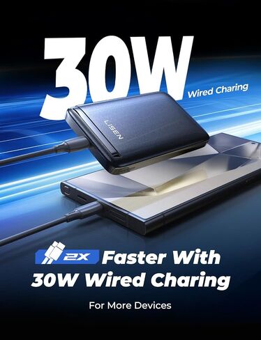 LISEN 45W Total Qi2 MagSafe Power Bank, 10,000mAh Super Fast Charging ＆ Soft Touch Silicone with Metal Foldable Stand for iPhone 16/15/14/13/12, Samsung Galaxy S25 S24 with MagSafe Cases in Saudi Arabia