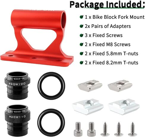 MUQZI Thru Axle Fork Mounts, Compatible with 20x100mm/20x110mm Road Mountain Bikes, Black in Kuwait