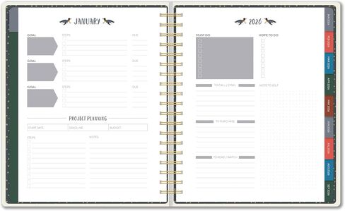 High Note 2026 Planner, 17-Month Weekly & Monthly Hardcover Planner: August 2025 to December 2026, 9" x 10" - Fresh & Colorful in Saudi Arabia