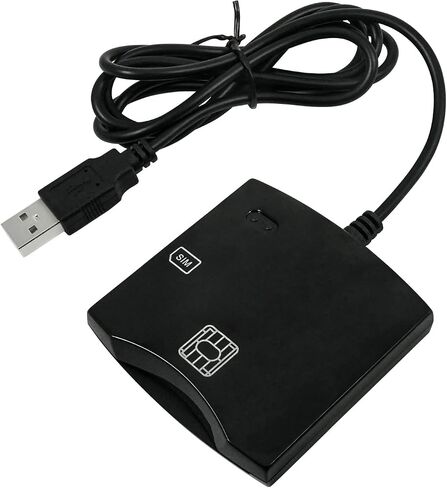 Smart Sim Card Reader Conster: EMV Reader Writer Programmer DOD Military USB ISO7816 Contact Common Access CAC READER + SDK KIT - READER CREDITARD WITH MAC OS ، WIN ، LINUX (Black) in Kuwait