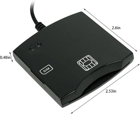 Smart Sim Card Reader Conster: EMV Reader Writer Programmer DOD Military USB ISO7816 Contact Common Access CAC READER + SDK KIT - READER CREDITARD WITH MAC OS ، WIN ، LINUX (Black) in Kuwait