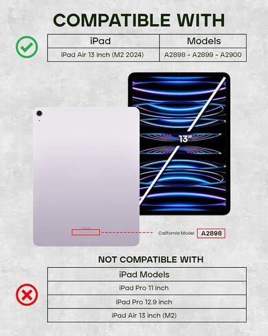 Porter Riley - علبة جلدية متوافقة مع Ipad Air 13 "2024 إصدار. قسط/غطاء من الجلد الأصلي الممتاز in Kuwait