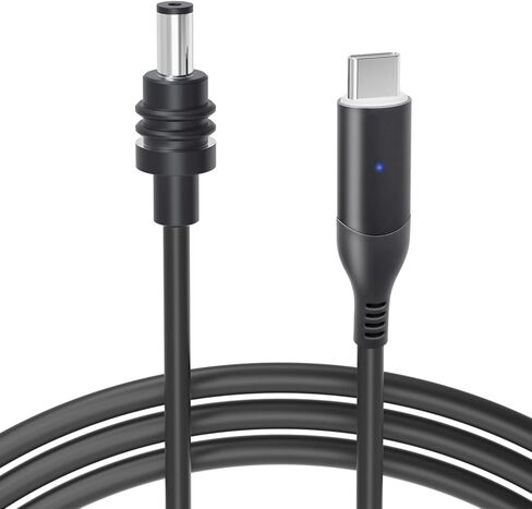 DC to USB-C Power Cable with LED for Starlink Mini 2M/6.5FT, Support PD 100W 20V/5A Input, 19AWG Cord & Waterproof Barrel Jack, Compatible with USB-C PD Power Bank Charger Power Supply in Saudi Arabia