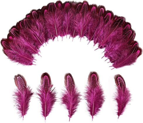 THARAHT Pheasant Plumage Feathers 120pcs Natural 2-3 Inches for Thanksgiving Crafts Hats Sewing Clothing Wedding Dream Catcher Decoration Feathers,Multicolored in Kuwait