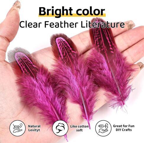 THARAHT Pheasant Plumage Feathers 120pcs Natural 2-3 Inches for Thanksgiving Crafts Hats Sewing Clothing Wedding Dream Catcher Decoration Feathers,Multicolored in Kuwait