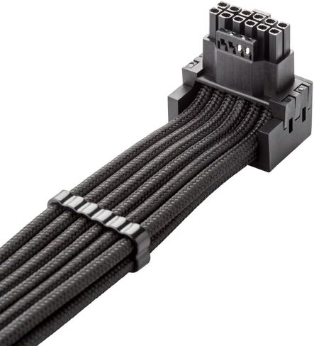 CableMod Universal Pro ModFlex Sleeved 12V-2x6 12VHPWR 90° StealthSense Direct PCIe Cable (Variant A, Black) in Kuwait