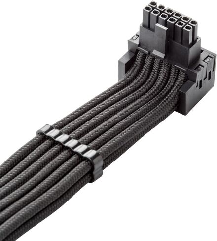 CableMod Universal Pro ModFlex Sleeved 12V-2x6 12VHPWR 90° StealthSense Direct PCIe Cable (Variant A, Black) in Kuwait