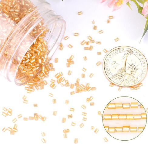 6000pcs Bugle Beads, White Embroidery Tube Beads for Jewelry Making, Small Short Beads for Craft DIY Bracelet Necklaces Supplies, 3x2mm in Saudi Arabia