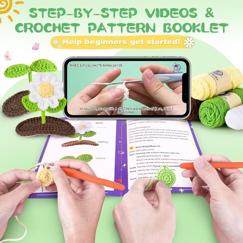 Crochetta Crochet Kit for Beginners, Crochet Starter Kit w Step-by-Step Video Tutorials, Beginner Crochet Kit for Adults Kids Women Men Complete Kit Included (Ice Cream Axolotls) in Kuwait