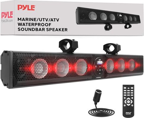 Pyle 36 "Marine ATV UTV Bar مع Bluetooth-طاقة ذروة 270 واط ، أمبير مدمج ، مصابيح RGB ، 6x 4 مكبرات الصوت ومكبرات الصوت 2x 1 ، USB/AUX ، Mountbar Mount in Saudi Arabia