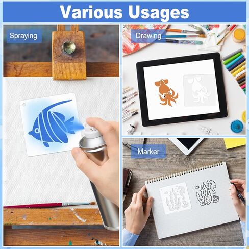 64 Pcs Flower Stencils for Painting, 3 Inch Plastic Reusable Floral Stencils DIY Craft Template Paint Stencils Set for Wall, Canvas, Drawing, Crafts, Art (Nature Element) in Saudi Arabia