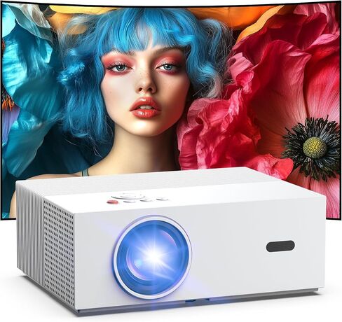 [Auto Focus & High Brightness] Outdoor Projector with WiFi and Bluetooth, Native 1080P Movie Projector, 4K Support, 22000L Auto Keystone & 50% Zoom, Projector Compatible with iOS/Android (sliver) in Saudi Arabia