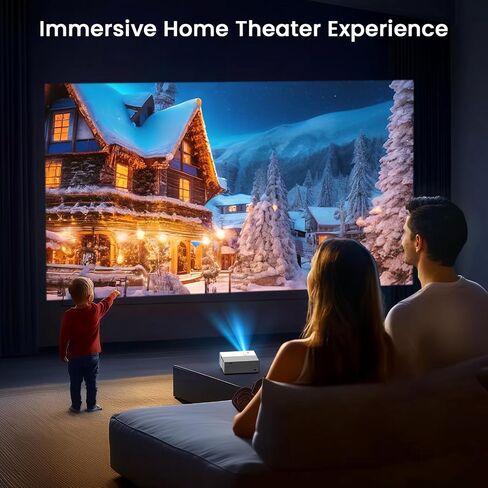 [Auto Focus & High Brightness] Outdoor Projector with WiFi and Bluetooth, Native 1080P Movie Projector, 4K Support, 22000L Auto Keystone & 50% Zoom, Projector Compatible with iOS/Android (sliver) in Saudi Arabia
