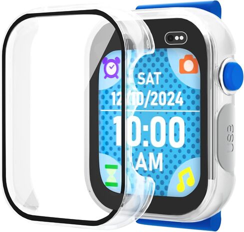 حامي شاشة Newjourney لـ VTech Kidizoom Smartwatch DX4 ، حزمة 2 ، غطاء صلب كامل مع المصد (واضح+واضح) in Kuwait