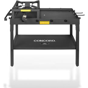 CONCORD 12" THE BLOCK BURNER Single Propane Outdoor Burner. 100,000 BTU + Concord The Block Station Outdoor Burner Stand