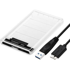 NTQinParts 2.5" SATA USB 3.0 Clear Hard Drive Disk HDD SSD Enclosure External Laptop Case for Samsung 870 EVO SATA III SSD 2.5" Internal Solid State Drive 250GB 500GB 1TB 2TB 4TB