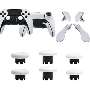 10in1 Replacement Accessories Parts for PS5 Edge Controller Analog Joystick, Metal Thumbsticks for PS5 Dualsense-Edge Controller, Back Paddles Triggers Buttons for PS5 Dualsense Controller(Black)