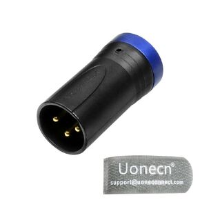 Uonecn Low-Profile XLR 3Pin Connector, Low Profile XLR Splitter, Right Angle XLR Male and Female for Audio Devices Blue, Package Includes Screw Wrench