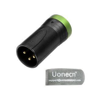 Uonecn Low-Profile XLR 3Pin Connector, Low Profile XLR Splitter, Right Angle XLR Male and Female for Audio Devices Green, Package Includes Screw Wrench