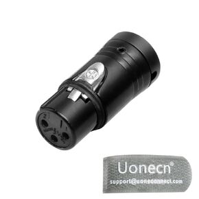 Uonecn Low-Profile XLR 3Pin Female Connector, Low Profile XLR Connectors XLR Ends for Audio Devices, Black, Package Includes Spanner
