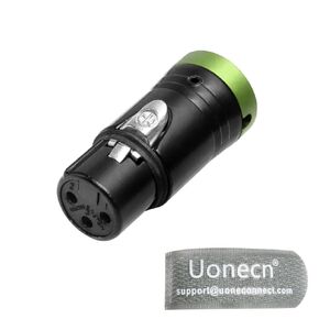 Uonecn Low-Profile XLR 3Pin Female Connector, Low Profile XLR Connectors XLR Ends for Audio Devices, Green, Package Includes Spanner