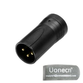Uonecn Low-Profile XLR 3Pin Connector, Low Profile XLR Splitter, Right Angle XLR Male and Female for Audio Devices Black, Package Includes Screw Wrench