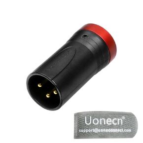 Uonecn Low-Profile XLR 3Pin Connector, Low Profile XLR Splitter, Right Angle XLR Male and Female for Audio Devices Red, Package Includes Screw Wrench