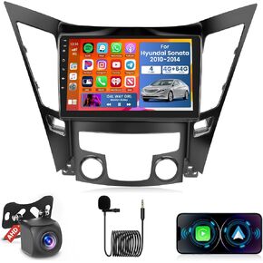 Fuluku【4+64GB】double din for Hyundai Sonata 2010-2014 Android Car Stereo 9" Touch Screen with Wireless Carplay Android Auto, Radio Dash Kit GPS Navigation WiFi Bluetooth SWC Mirror Link Backup Camera