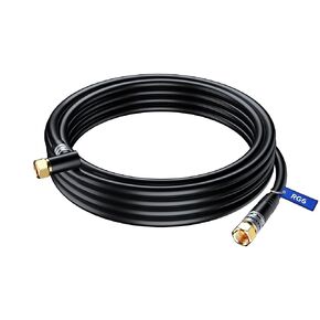 RG6 COAXIAL Cable with 90° Angled Connector - 2ft / Black / 5 Pack - Triple Shielded, Non-Oxygen Copper Cable Wire for TV, Internet & More - Flexible Coax Cable Cord