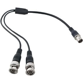 40cm Black BNC Splitter Cable Female to Dual Male Surveillance Video Cable Security Surveillance Equipment Video Cable for Audio Signal Transmission RF Signal Transmission TV Connection